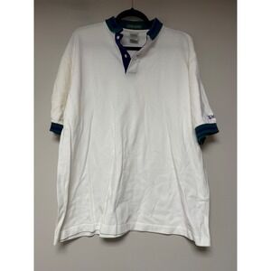 Outer Banks Polo Shirt Mens XL White Navy Green Excellent Vintage 8385